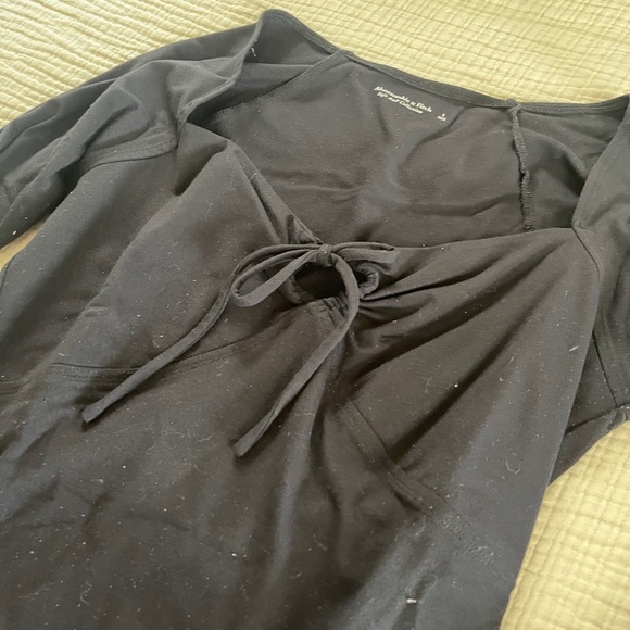 Abercrombie & Fitch Black Long Sleeve Bodysuit size large - Picture 4 of 11